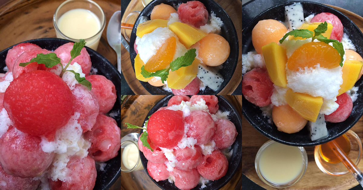 หวานๆ ล้างปาก กับบิงซูเนื้อเนียนพร้อมผลไม้เต็มชาม Win Win Bingsu